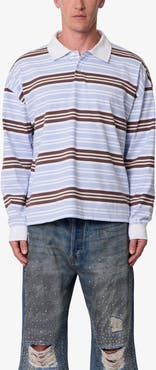 mnml Striped Long Sleeve Polo Shirt