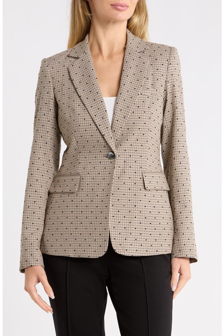 Dot Houndstooth Check Blazer, Main, color, TRAVERTINE/ BLACK MULTI