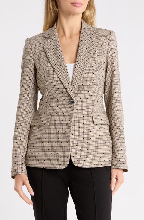 Dot Houndstooth Check Blazer