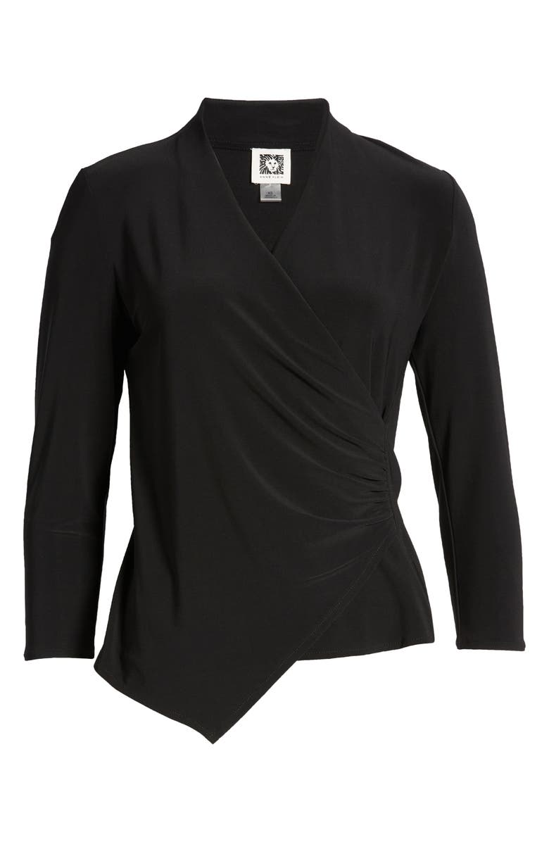 Anne Klein Asymmetric Hem Faux Wrap Top, Alternate, color,