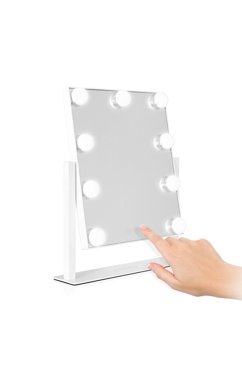 Zadro Small Vertical Hollywood Makeup Mirror with Lights, Main, color, White