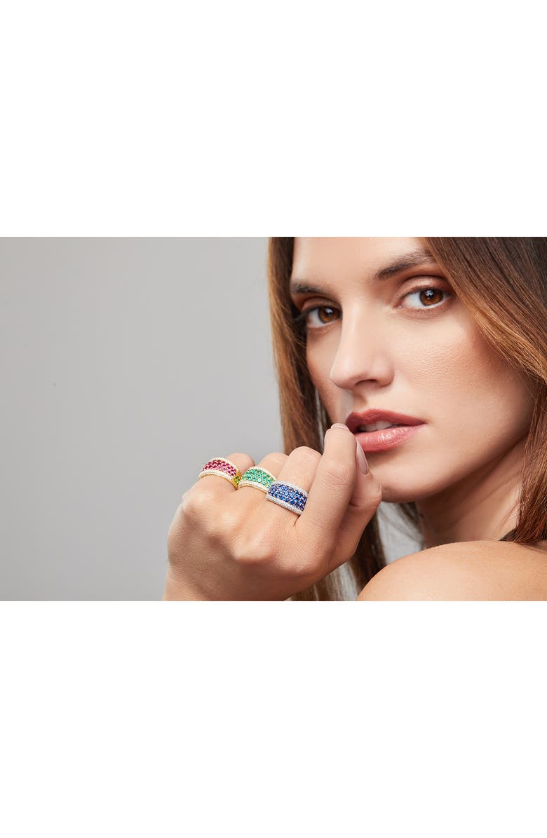 Bony Levy El Mar Wide Ring, Alternate, color, 18K Y Gold - Diamond Emerald