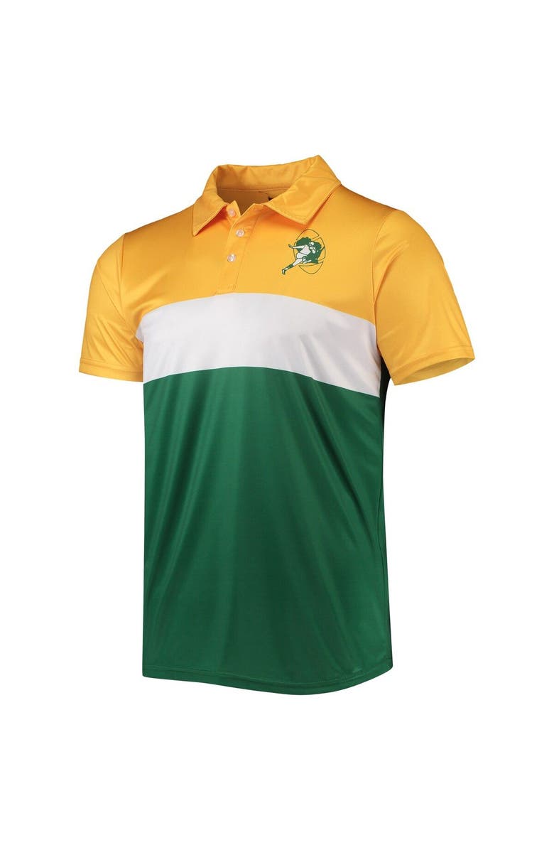 FOCO Men's FOCO Gold/Green Green Bay Packers Retro Colorblock Polo, Alternate, color, 
