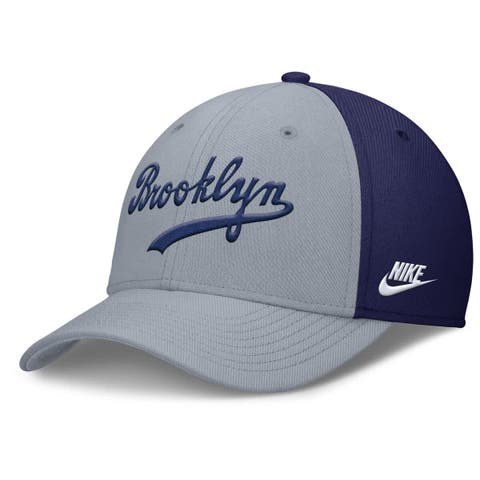 Men's Nike Gray/Navy Brooklyn Dodgers Rise Swoosh Performance Flex Hat