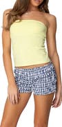 EDIKTED Shelf Bra Stretch Cotton Tube Top