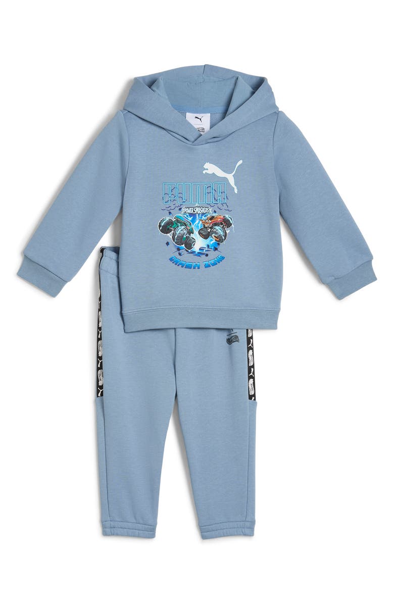 PUMA x Hot Wheels<sup>®</sup> Kids' Monster Truck Graphic Hoodie & Sweatpants Set, Main, color, Blue