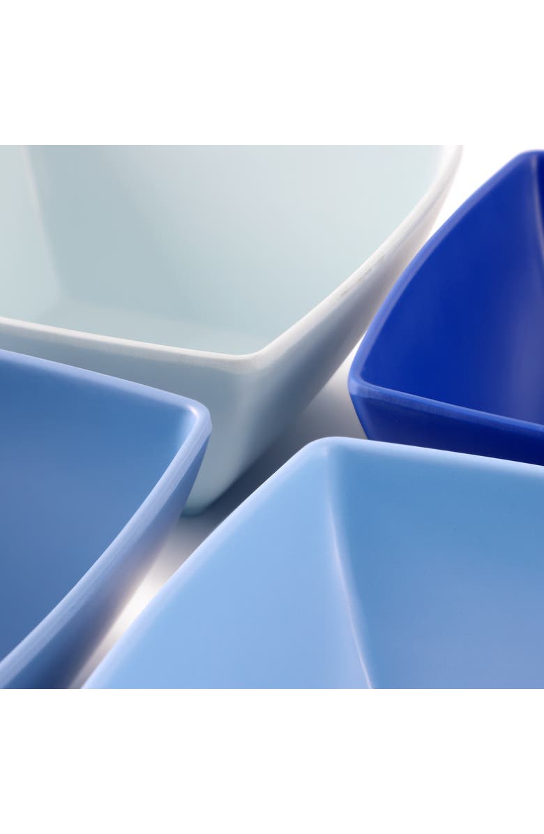 Gibson Home Grayson 4 Piece 6 Inch Square Melamine Dinner Bowl Set, Alternate, color, Blue