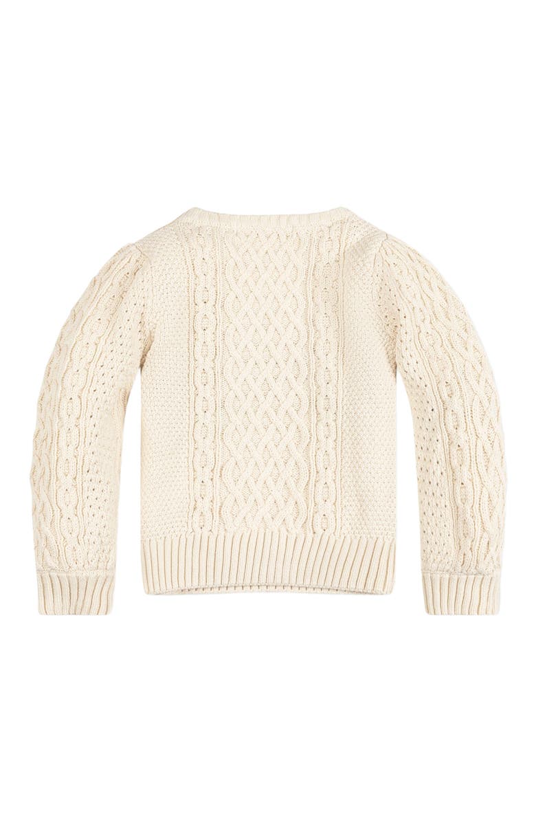 Hope & Henry Girls' Organic Fisherman Sweater, Kids, Alternate, color, 