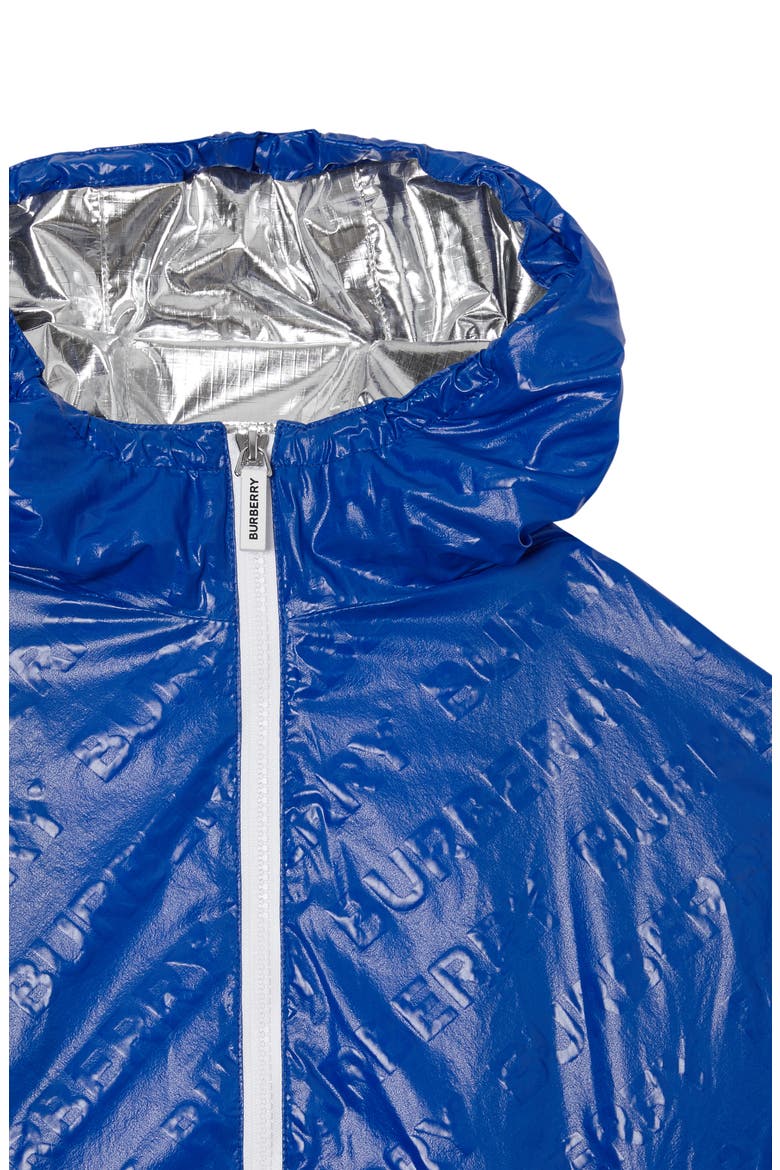 Lorenzo Logo Embossed Hooded Jacket, Alternate, color, DEEP COBALT