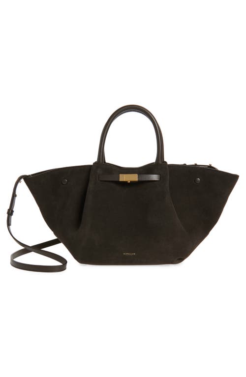 Demellier New York Leather East/west Midi Tote In Brown