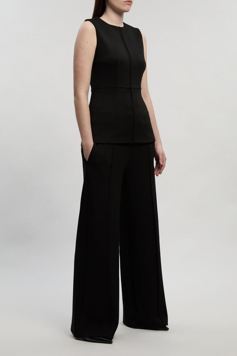 Ponte Wide Leg Trouser, Alternate, color, Black