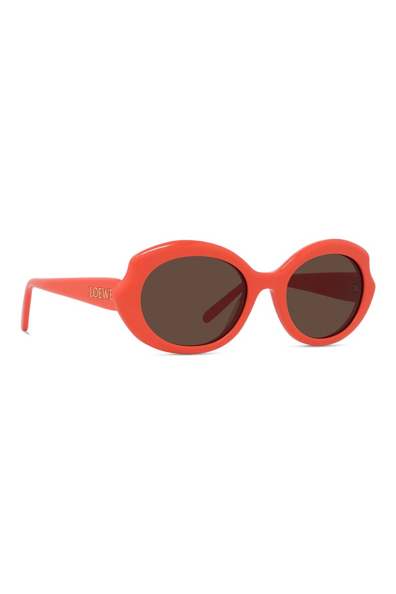 Thin Mini 54mm Oval Sunglasses, Alternate, color, SHINY ORANGE / BROWN
