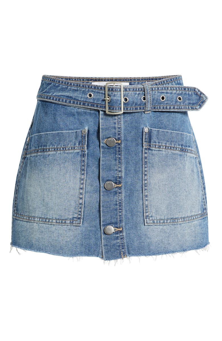 PTCL Sierra Belted Denim Miniskirt, Alternate, color, Indigo