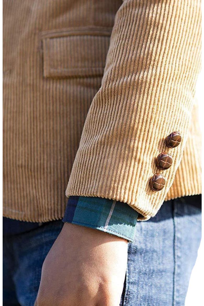 Kids' Organic Corduroy Blazer, Alternate, color, Medium Brown