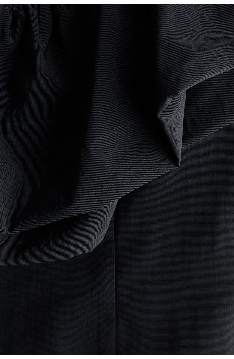 H&M Frill-trimmed Off-the-shoulder Top, Alternate, color, Black