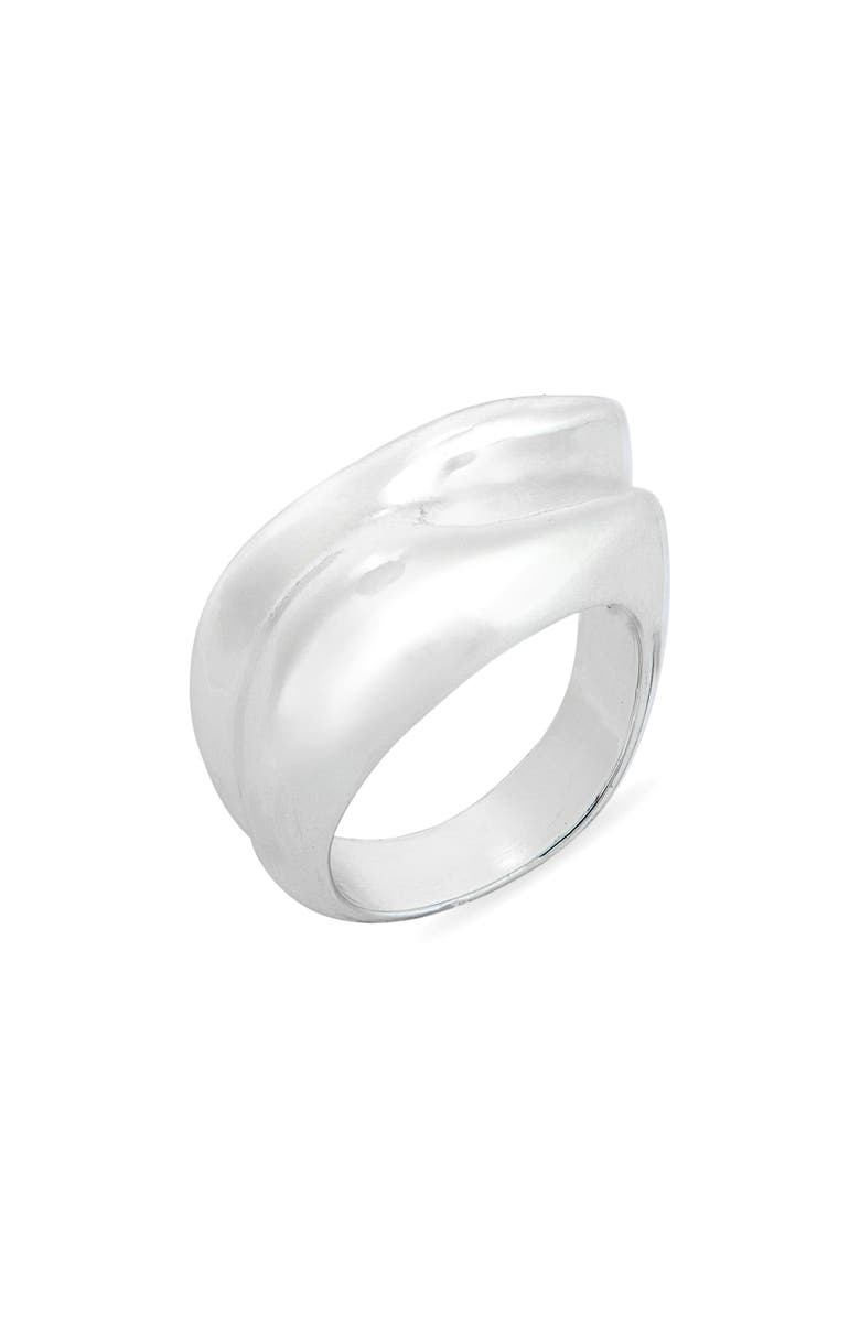 Leith Ridged Ring, Main, color, Silver