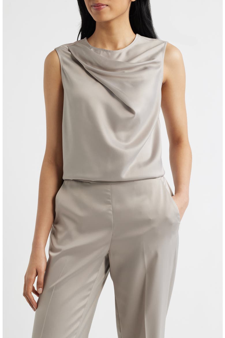 Asymmetric Sleeveless Cowl Neck Top, Main, color, PORCINI