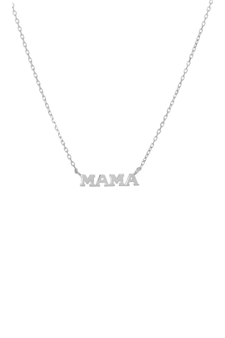 Mama Pendant Necklace, Main, color, STERLING SILVER
