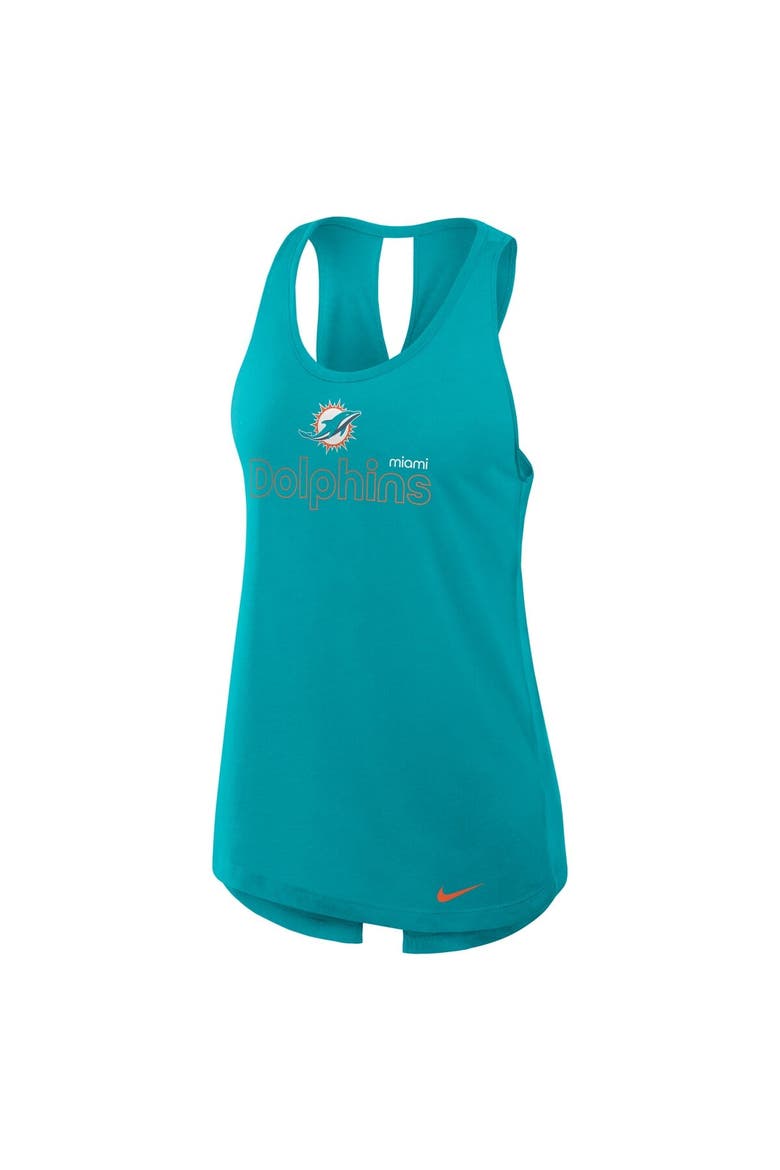 Women's Nike Aqua Miami Dolphins  Crossback Performance Tank Top, Alternate, color, Aqua