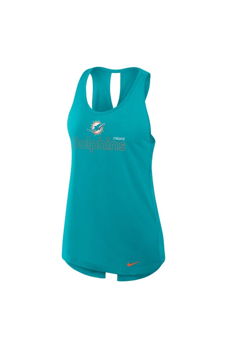 Nike Women's Nike Aqua Miami Dolphins Crossback Performance Tank Top, Alternate, color, Aqua