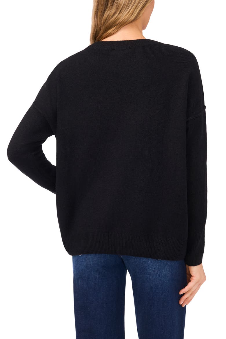 Holiday Beaded Sweater, Alternate, color, RICH BLACK
