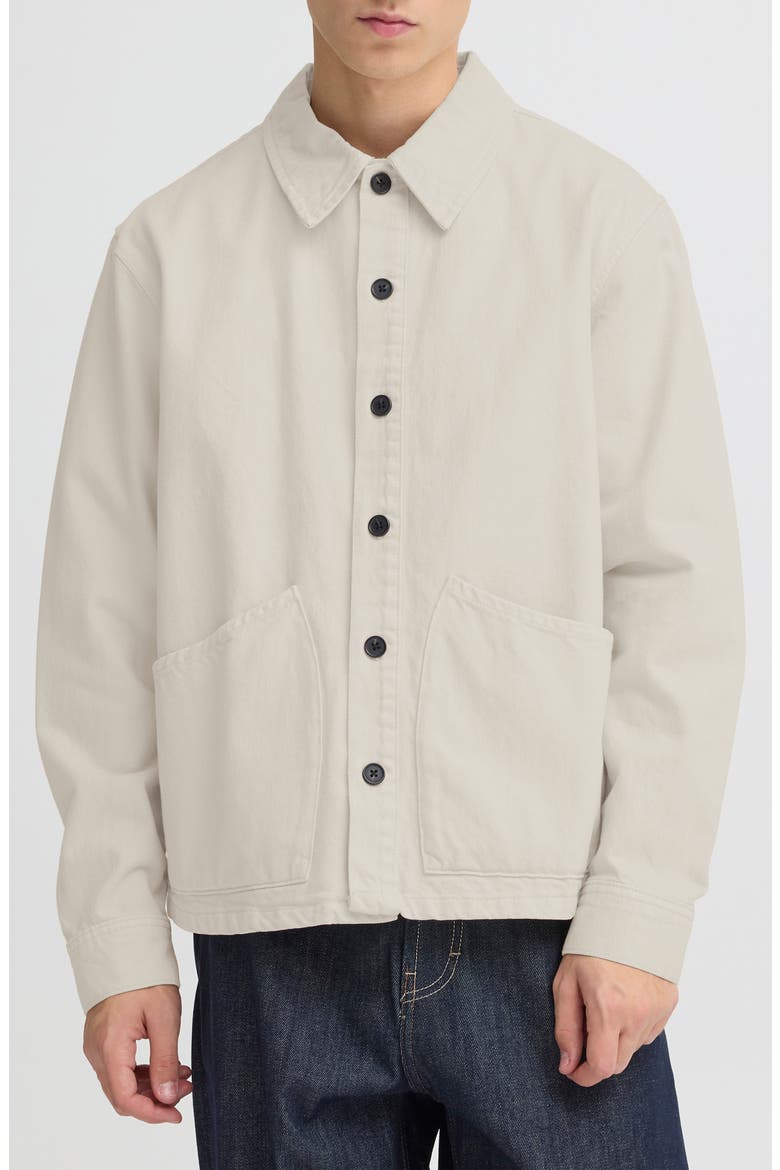 Nadil Solid Cotton Button-Up Shirt Jacket, Main, color, OATMEAL
