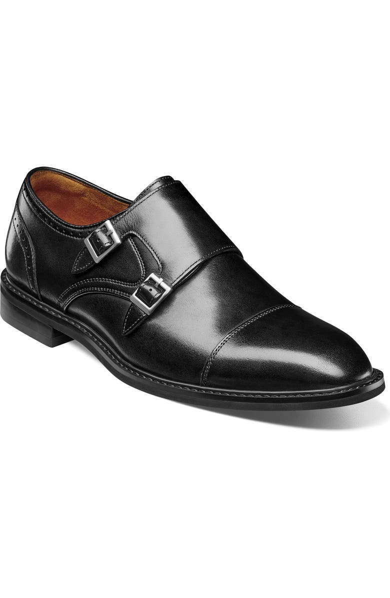 Stacy Adams Boswell Double Monk Strap Shoe, Main, color, Black