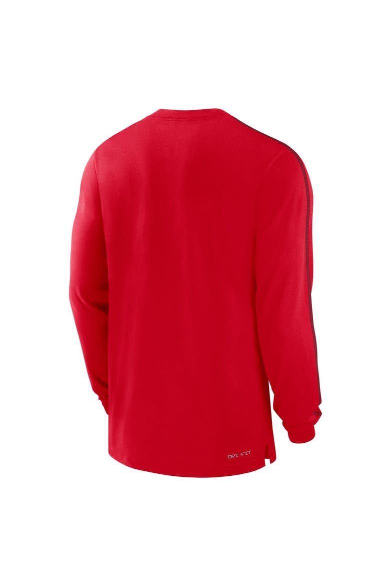 Men's Nike Red Georgia Bulldogs 2024 Sideline Player Tri-Blend Performance Long Sleeve T-Shirt, Alternate, color, Red