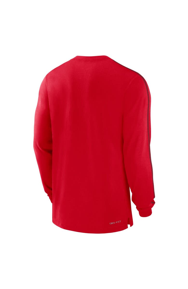 Nike Men's Nike Red Georgia Bulldogs 2024 Sideline Player Tri-Blend Performance Long Sleeve T-Shirt, Alternate, color, Red