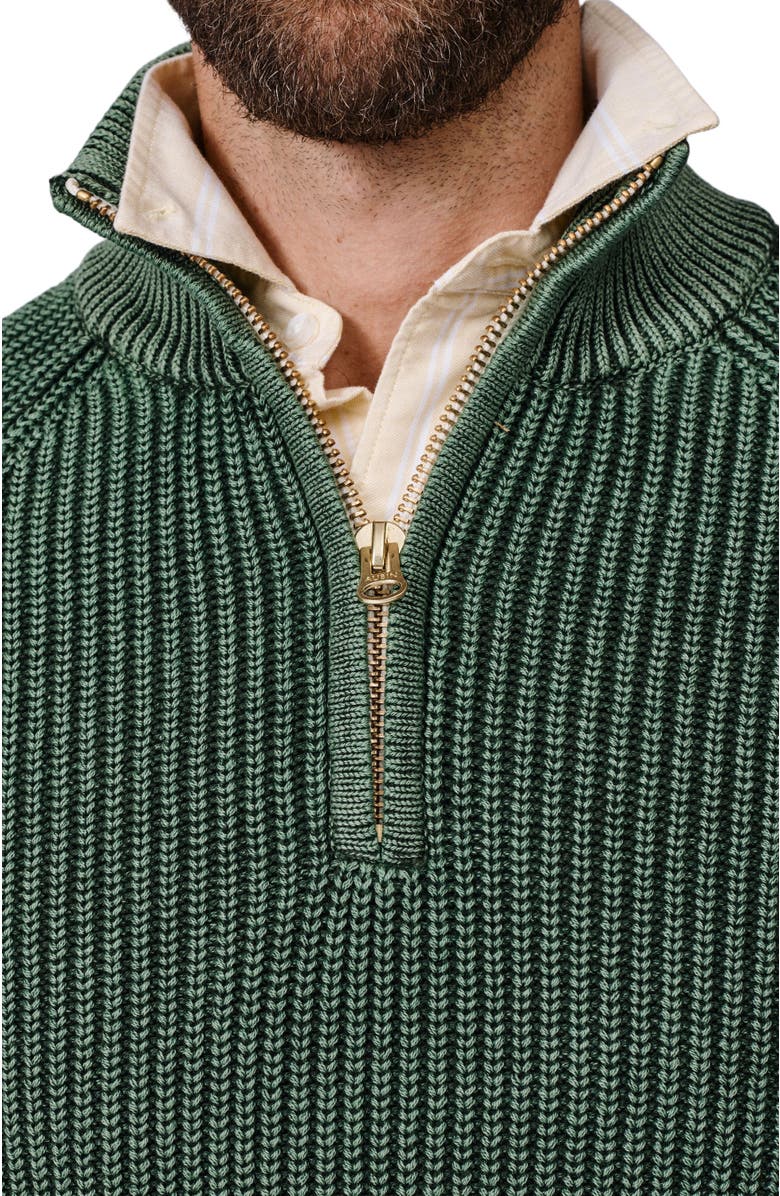 Aubin Martin Zip Neck Long Sleeve Jumper, Alternate, color, Khaki