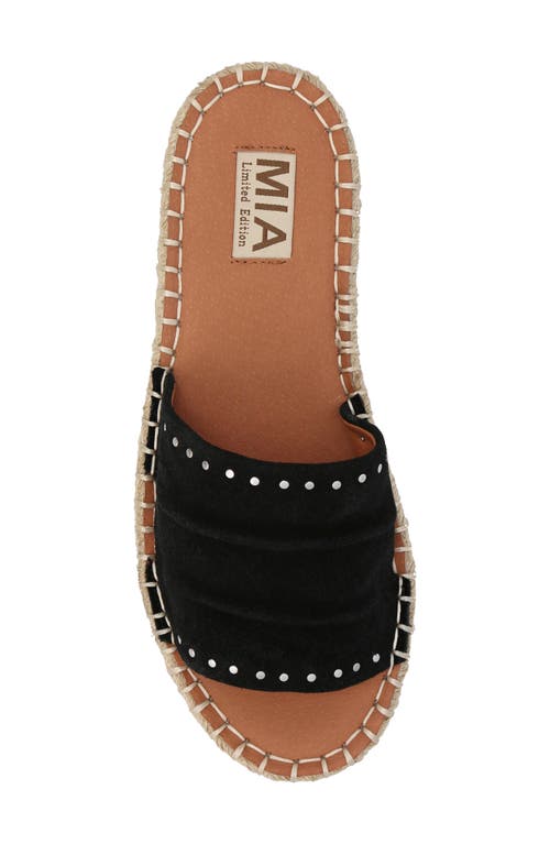 Mia Dahya Espadrille Platform Slide Sandal In Black