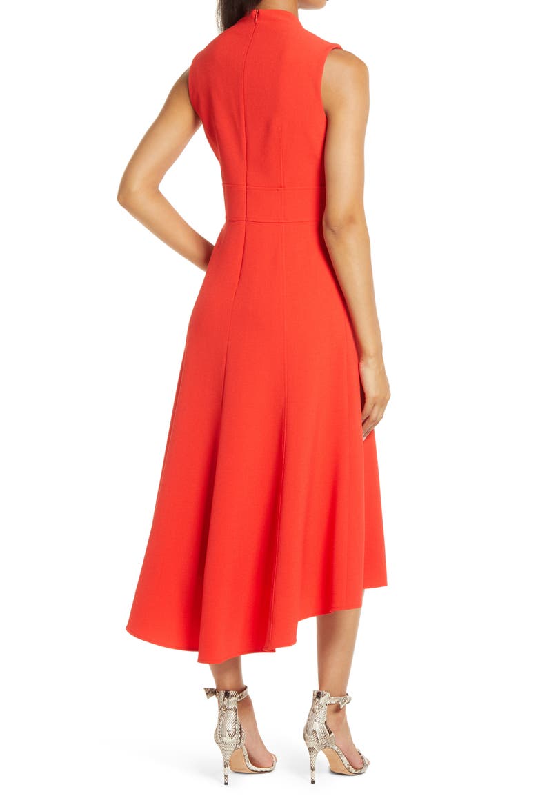 High/Low Fit & Flare Dress, Alternate, color, RED