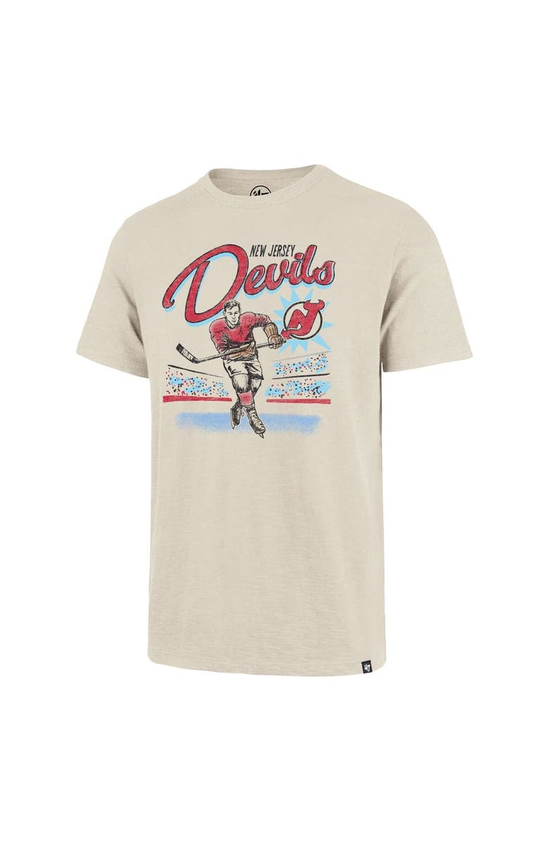 '47 Men's '47 Natural New Jersey Devils Hockey Player Golden Age Scrum T-Shirt, Alternate, color, Natural