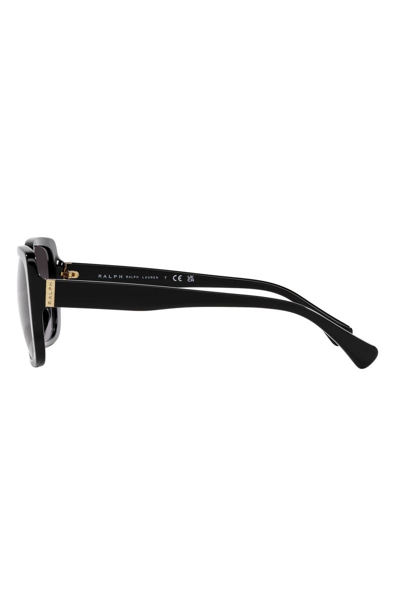 RALPH 55mm Gradient Rectangular Sunglasses, Alternate, color, Shiny Black