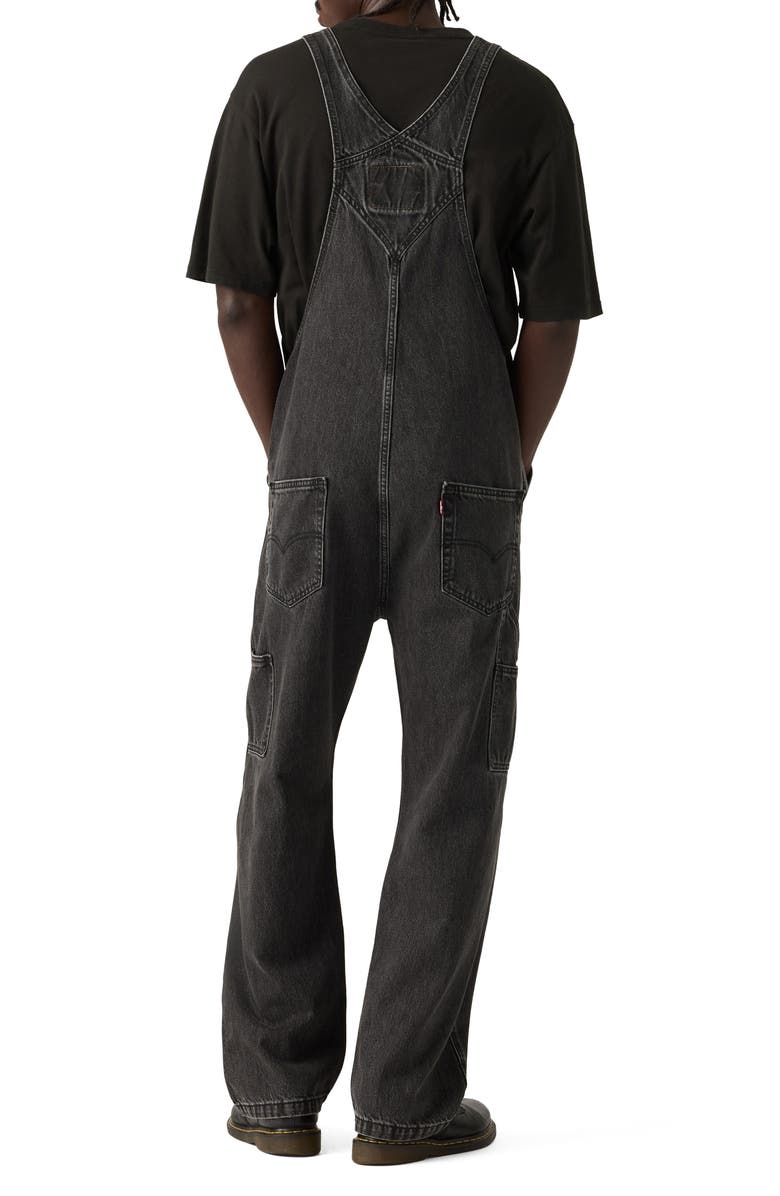 Levi's Loose Cotton Denim Overalls, Alternate, color, Darkly Wash Overall