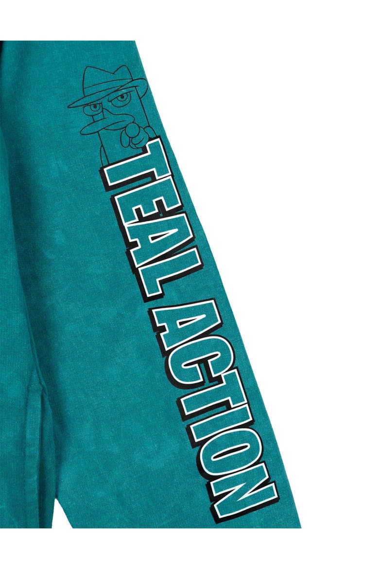 Phineas and Ferb Perry the Platypus Fleece Zip-Up Hoodie, Alternate, color, Perry Mineral Teal