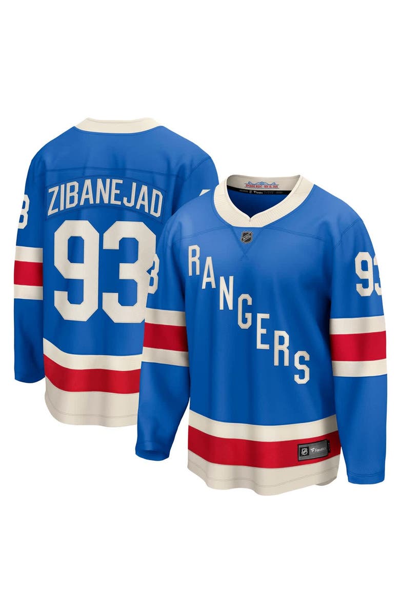FANATICS Men's Fanatics Mika Zibanejad Blue New York Rangers Centennial Breakaway Jersey, Main, color, Blue
