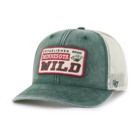 Men's '47 Green Minnesota Wild Canteen Pigment Dyed Patch Trucker Adjustable Hat