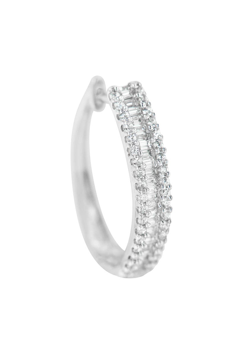 Haus of Brilliance 10K White Gold Diamond Hoop Earrings, Alternate, color, White