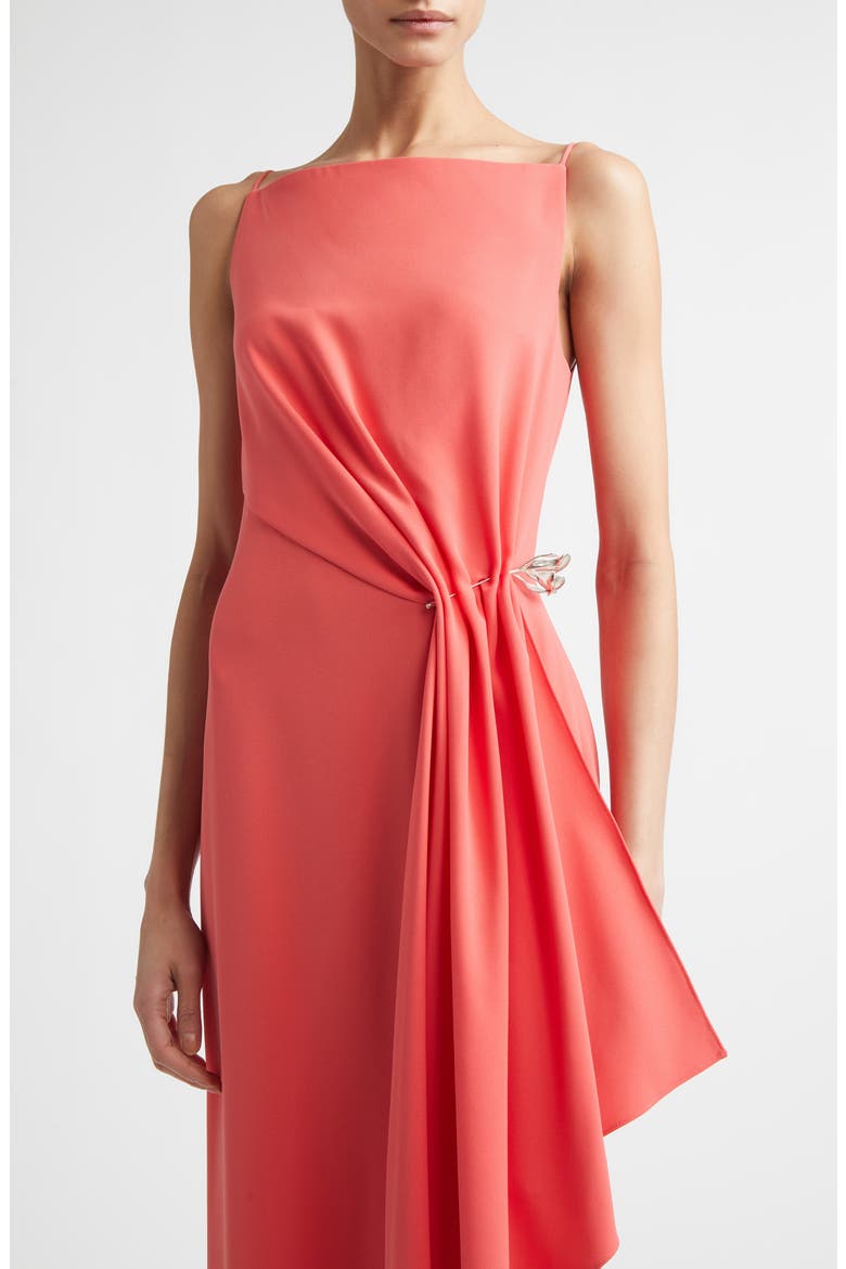 Fluid Stretch Crepe Pin Detail Dress, Alternate, color, WATERMELON