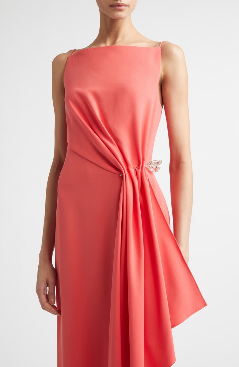 Lela Rose Fluid Stretch Crepe Pin Detail Dress, Alternate, color, 