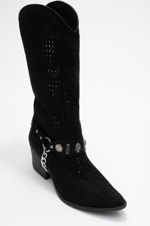 Prologue Shoes Lumen Block Heel Western Boot In Black