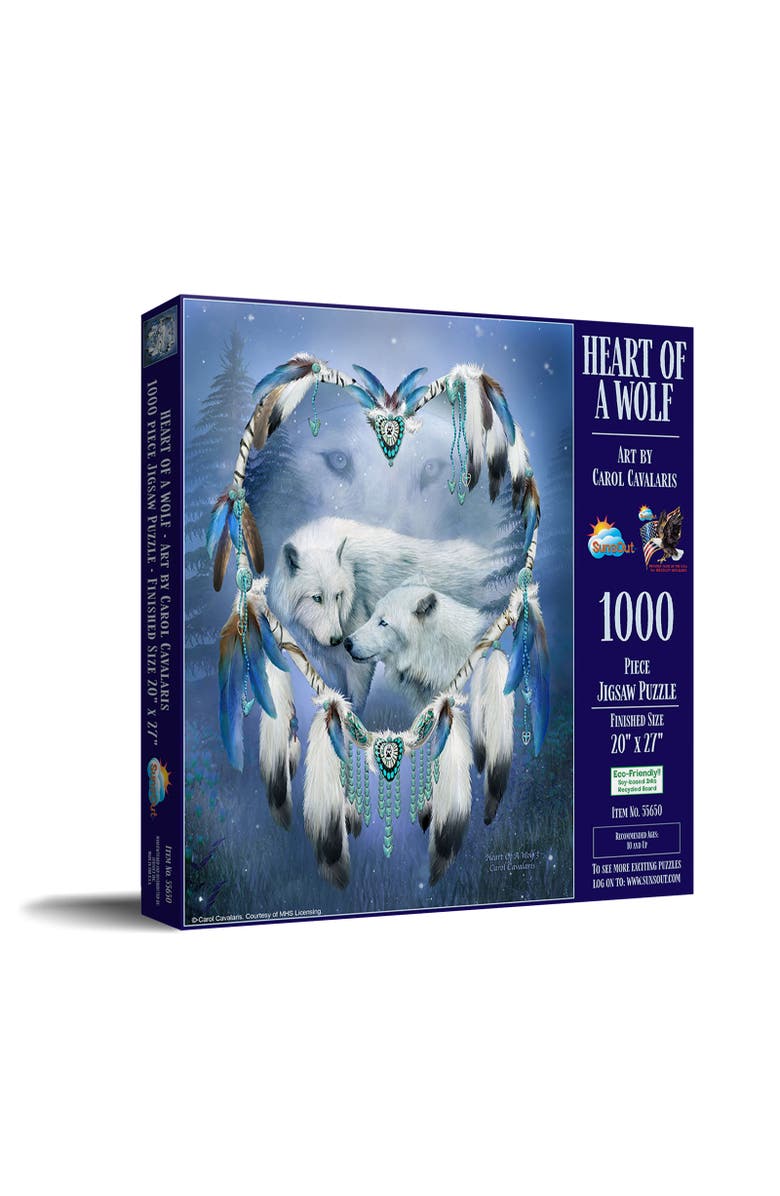Sunsout Heart of a Wolf 1000 piece Jigsaw Puzzle for Adults, Main, color, Multicolor