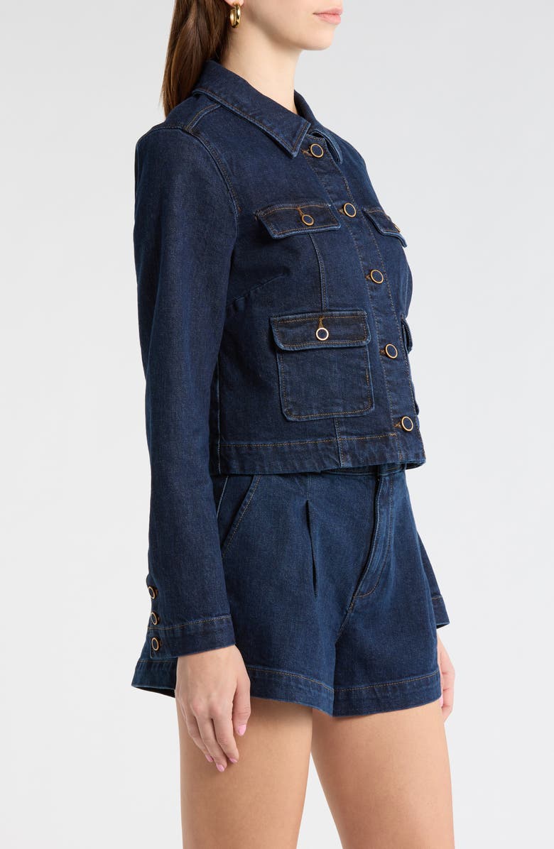 PAIGE Lydia Stretch Denim Jacket, Alternate, color, Ballast