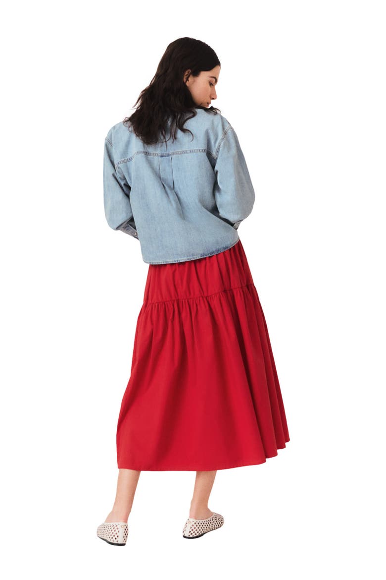 Long gathered skirt, Alternate, color, Red