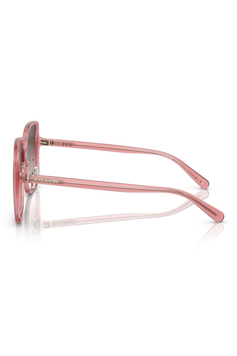 61mm Gradient Square Sunglasses, Alternate, color, GREY PINK