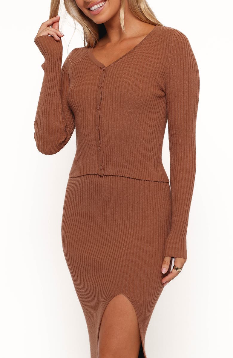 Petal & Pup Sakuna Rib Long Sleeve Sweater, Alternate, color, Cognac
