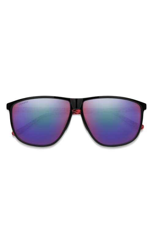 Smith Mono Lake 63m Oversize Chromapop™ Polarized Round Sunglasses In Wild Child/violet Mirror