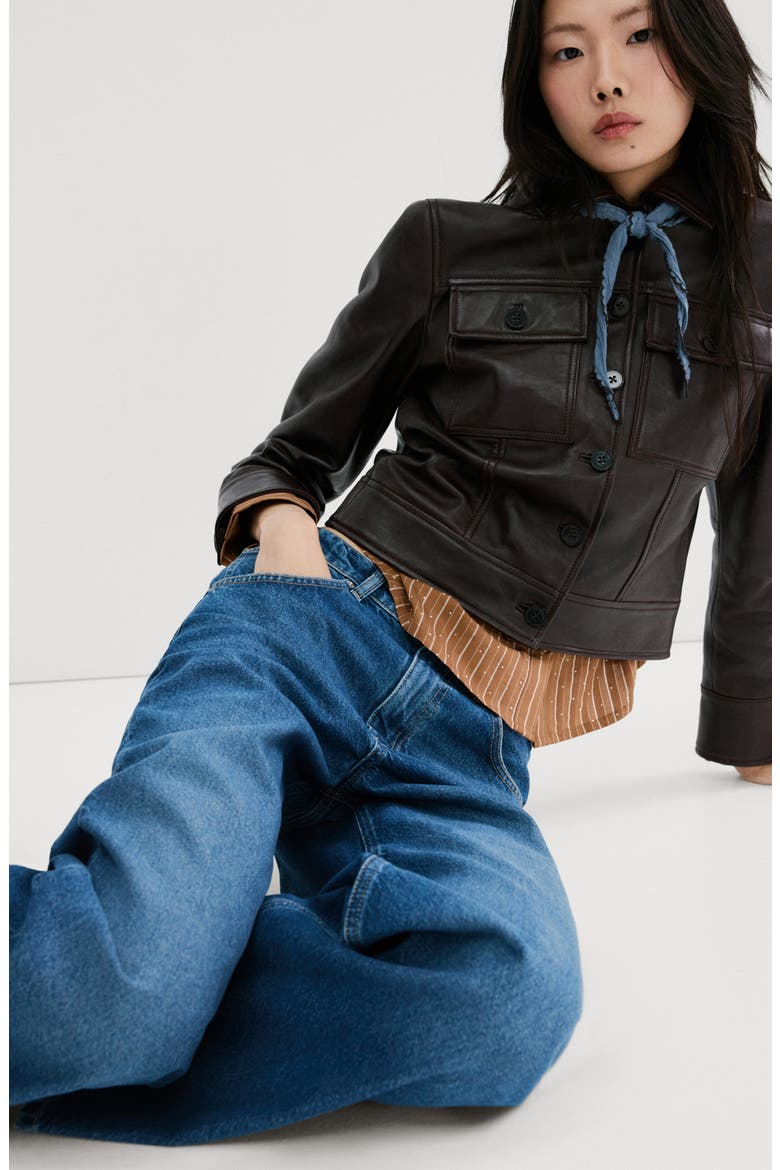 Low Rise Wide Leg Jeans, Alternate, color, DARK BLUE