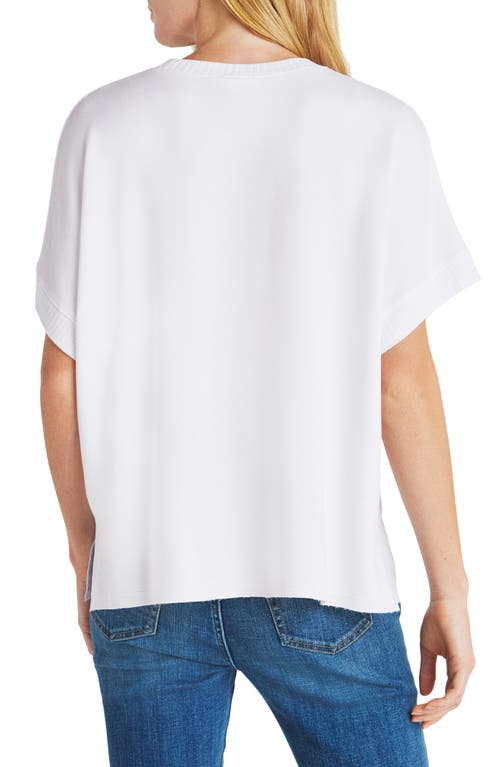 Splendid Supersoft Short Sleeve Sweatshirt In White